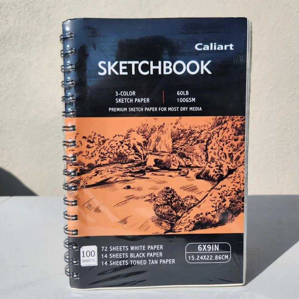 NEW 3-Color Caliart Sketch Paper Pad Notebook Sketchbook Journal 6